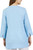 Lands' End Women's 3/4 Sleeve Linen Blend Tunic Top, Blue, Small