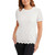 Teddi Rose Floral Lace Overlay Short Sleeve Top, White, Medium