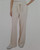 Sound Style Women's Linen Pants, Wide Leg, Tan, Small