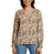 Jessica Simpson Women's Split Neck Print Blouse, Cream, Large
