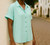 Felina Women's Button Front Top Collared Short Sleeve Shirt, Blue, 2X-Large