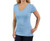 KIRKLAND Signature Women's Short Sleeve V-Neck Tee Shirt, Blue, X-Small