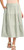 Matty M Women's Linen Blend Midi Skirt With Pockets, Green, Medium