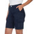 Well Worn Women's Cargo Bermuda High Rise Short, Navy, 8