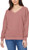 Buffalo David Bitton Women's Super Soft Fleece V-Neck Pullover Sweatshirt, Taupe Rose, Large