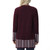 Frye The Cozy Cardigan Sweater Geometric Boarder Pattern, Oxblood Combo, X-Large