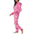 Hello Kitty One Piece Pajama, Sleeve Cuffs And Hood, Pink, Small