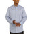 DKNY Men's Woven Button Up Geometric Print Shirt, Blue, Medium