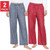 GAP Women’s 2 Pack Flannel Pajama Pants, Navy, Medium