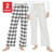 GAP Women’s 2 Pack Flannel Pajama Pants, Cream, Large