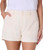 HANG TEN Women's Corduroy Short with Pockets, Cream, 8