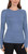 Hang Ten Women's Long Sleeve Shirt, Sun Protection Shirt, Blue Heather, Large