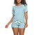 Felina Women's 3-Piece Soft Jersey Pajama Lounge Set, Blue/White Dots, Large