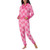 Hello Kitty One Piece Pajama, Sleeve Cuffs And Hood, Pink, Medium