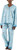Munki Munki Women's Flannel Notch Collar Classic Pajama Set, Blue, 2X-Large