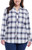 Weatherproof Vintage Women Classic Fit Long Plaid Flannel Shirt, Blue, Small