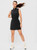 Elle Sport Sleeveless Chambray Dress with Elastic Waist, Black, Medium