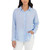 BlankNYC Women's Linen Blend Button Up Shirt, Blue, Large