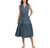 Lands End Women's Tiered Sleeveless Midi Dress, Blue, Small