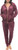 Felina Women's 2 Piece Velour Track Suit Lounge Set, Fig, Large