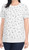 Hilary Radley Two-Layer Printed White T-Shirt, Off White & Black, X-Small