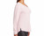 Chaser Women's Waffle Knit Blue V-Neck Shirt, Pink, Medium