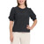 Ted Baker Women’s Floral Textured Puff Sleeve Blouse Top, Black, Medium
