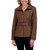 Kenneth Cole Women's Belted Faux Leather Jacket, Brown, Large