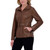 Kenneth Cole Women's Belted Faux Leather Jacket, Brown, Large