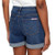 Hudson Los Angeles Mid-Rise Premium Denim Short With Cuffed Hem, Dark Blue, 4/27