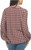 Felina Women's Lurex Plaid Long Sleeve Top, Burgundy, Large