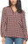 Felina Women's Lurex Plaid Long Sleeve Top, Burgundy, Small