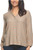 Felina Women's Lurex Plaid Long Sleeve Top, Cream Plaid, Medium