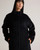 Eileen Fisher Women's High Collar Coat, Alpaca Wool, Black, Medium
