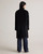 Eileen Fisher Women's High Collar Coat, Alpaca Wool, Black, Medium