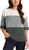 Matty M Women's Colorblock Sweater, Drop Shoulder, Teal, Large