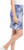 Hilary Radley Women's 4 Way Stretch Pull-On Skirt, Pockets And Tie Drawstring, Blue, Large