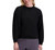 DKNY Women's Long Sleeve Logo Fleece Lined Crewneck Pullover Sweatshirt, Black, Small