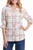 Weatherproof Vintage Women Classic Fit Long Plaid Flannel Shirt, Pink, Large