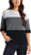 Matty M Women's Colorblock Sweater, Drop Shoulder, Black, Medium