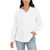 BlankNYC Women's Linen Blend Button Up Shirt, White, X-Large