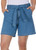 Tommy Hilfiger Women's Cotton High Rise Belted Denim Short, Medium Wash, 8