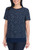 Hilary Radley Women's Short Sleeve Blouse, Navy, Large