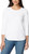 KIRKLAND Signature Women's 3/4 Sleeve Boatneck Slub Tee Shirt, White, Medium