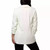 Dakota Blue Crepe Women's Blazer, Ruched Sleeves, White, Small