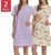 Vera Bradley Women's 2-pack Short Sleeve Cotton Sleep Shirt, Purple, Large