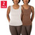 32 Degrees Layer Zero Double Lined Tank Top, 2-pack, White/Sienna, Medium