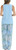 Flora Nikrooz FN Women's 3 Piece Super Soft Lounge PJ Sleep Set, Robe, Blue, X-Small