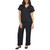 Jones New York Women's Textured Crop Set, Black, Large