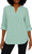 Mario Serrani Italy Women's Button Front Blouse, Green, Small
